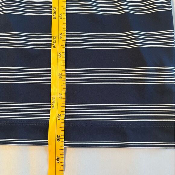 Nike Golf Shirt Mens L Navy White Striped Tour Performance Dri Fit Polo - Picture 9 of 9